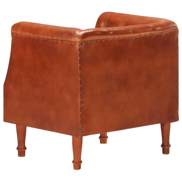 The Living Store Fauteuil echt leer bruin - Fauteuil