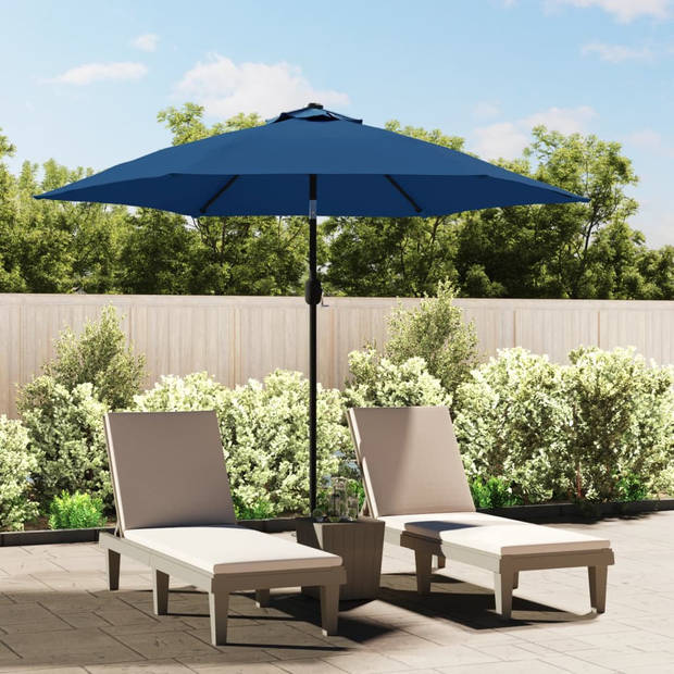 The Living Store Parasol Blauw 300 x 248 cm - LED-verlichting en UV-bescherming