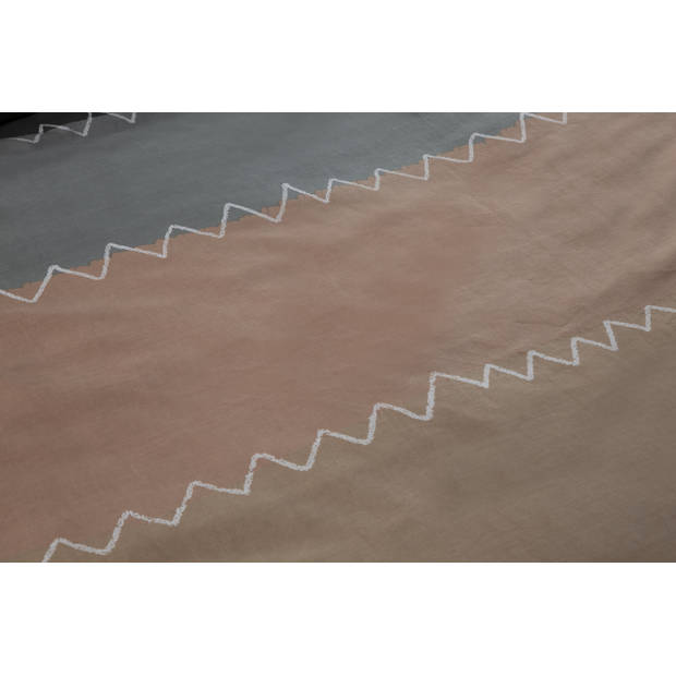 Ten Cate Katoenen Dekbedovertrek - 200x200/220 - Zig Zag Taupe