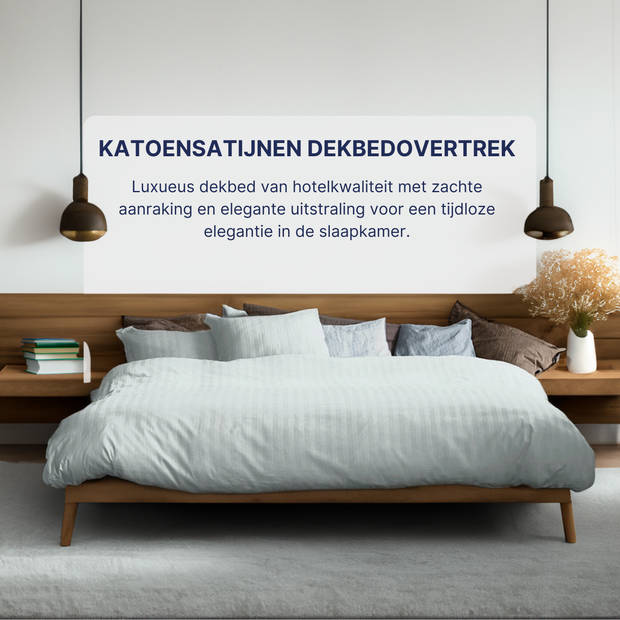 Ten Cate Katoensatijnen Dekbedovertrek - 240x200/220 - Mint