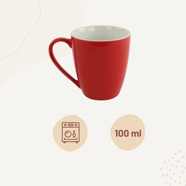 Orange85 Koffiemok - Theemok - Koffietassen - Set van 4 - Meerdere Kleuren - 360 ml - Porselein