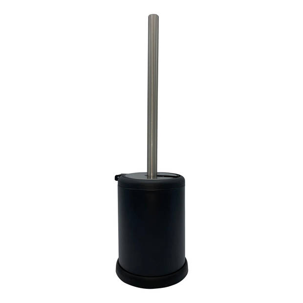 4goodz toiletborstel met klep - 11,5x39 cm - Mat Zwart