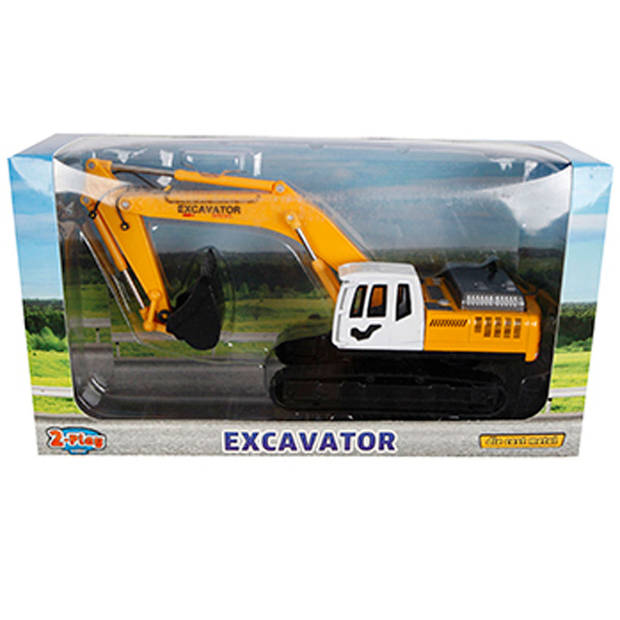 2-Play graafmachine diecast 22 cm geel