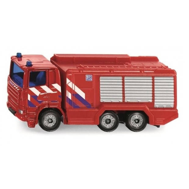 Siku brandweerwagen Scania junior 7 cm staal rood (1036)