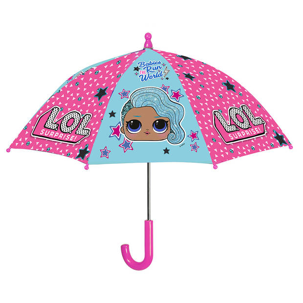 Perletti paraplu LOL meisjes 66 cm fiberglass roze/blauw
