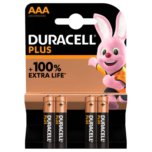 Duracell Plus AAA Alkaline batterij 4St
