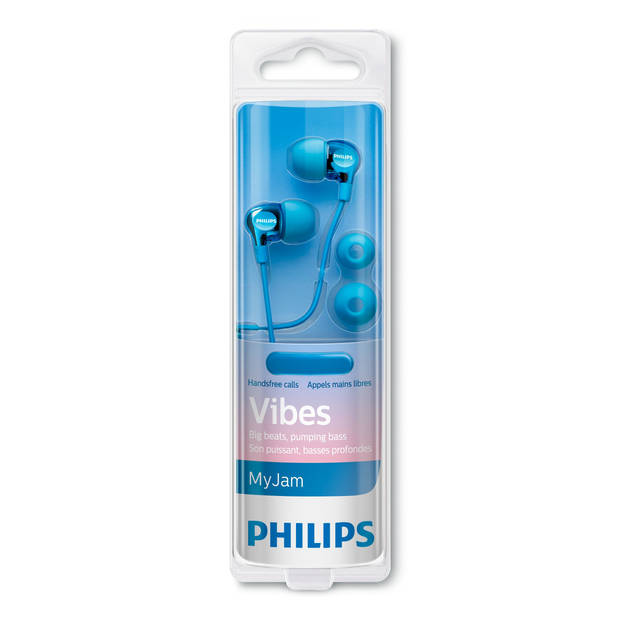 Philips Oordopjes SHE3705LB/00 - Heldere Sound - Diepe Bas - Microfoon - Blauw