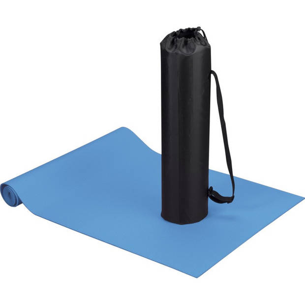 Blauwe yoga/fitness sportmat 60 x 170 cm - Fitnessmat