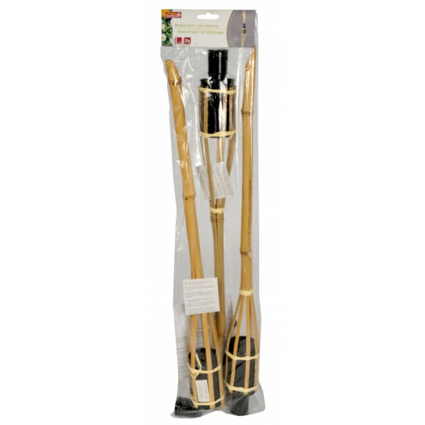 Houten tuinfakkels 3x stuks van bamboe 60 cm - Fakkels