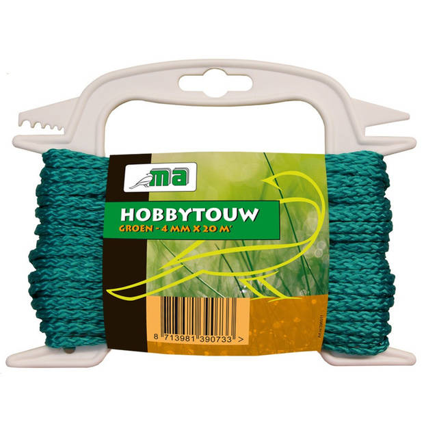 Groen hobby touw/draad 4 mm x 20 meter - Touw