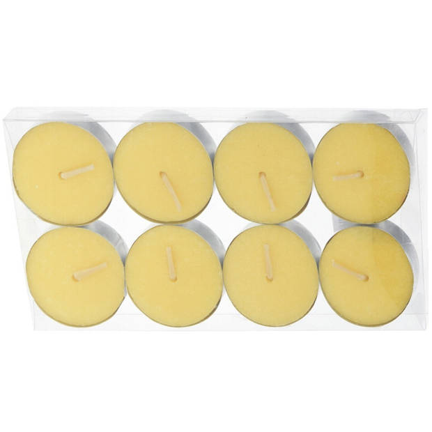Set van 32x anti muggen waxine lichtjes - Geurkaarsen citrus geur - Anti-muggen citronella kaarsen