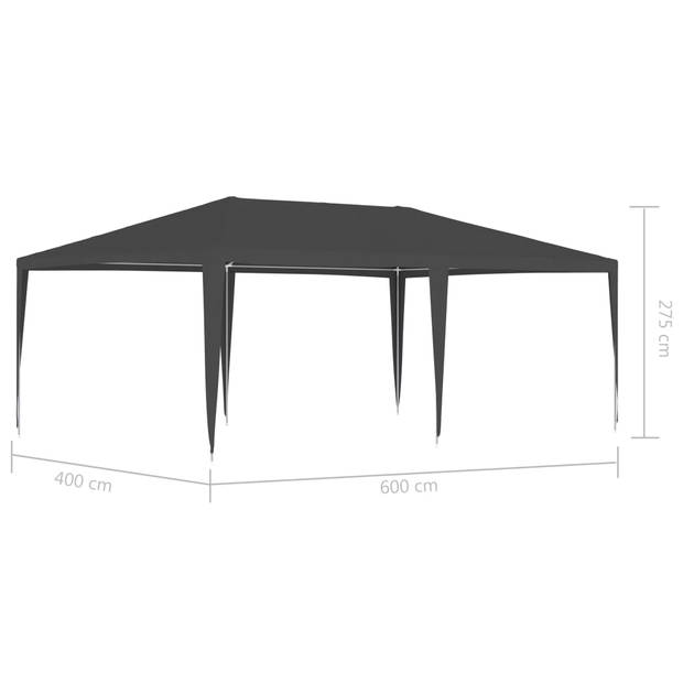 vidaXL Partytent professioneel 90 g/m² 4x6 m antraciet