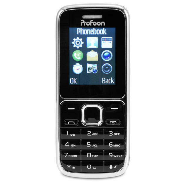 Eenvoudige mobiele telefoon Profoon PM-25 Zilver-Zwart