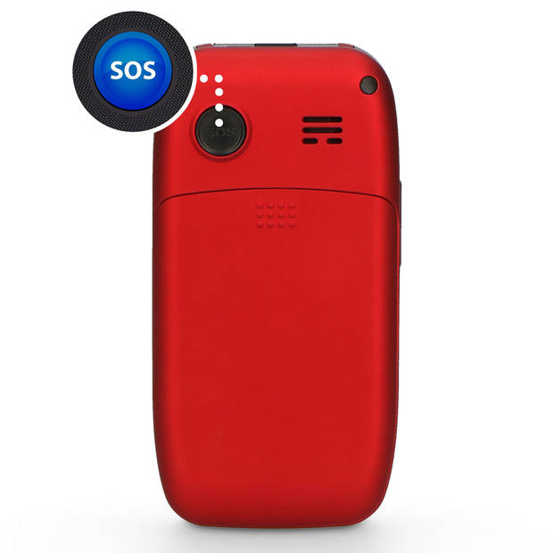 Mobiele klaptelefoon met SOS noodknop Profoon PM-665 Rood-Zwart
