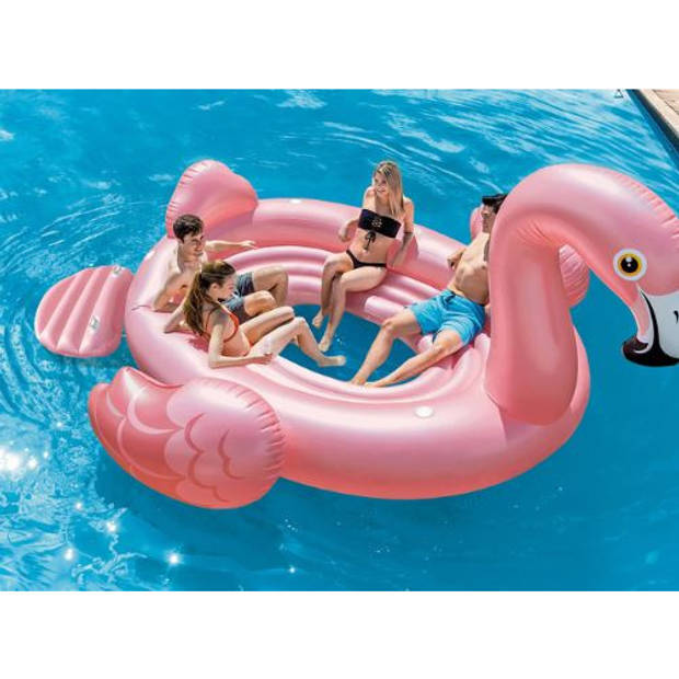 Intex lounge-eiland flamingo 358 cm vinyl roze