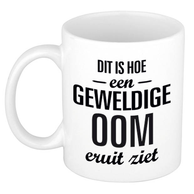 Geweldige oom cadeau mok / beker wit 300 ml - feest mokken