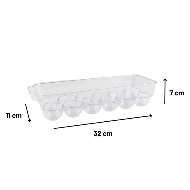 Alpina koelkastbewaardoos eieren 32,7x11,5x8 cm kunststof transparant