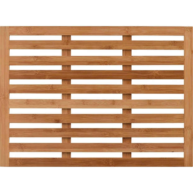 Bamboe anti-slip douchemat-badmat 62x45cm - houten voetenmat