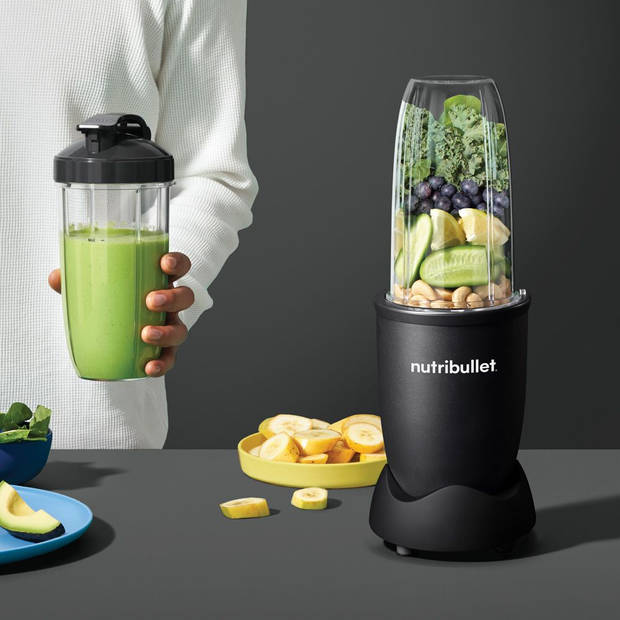 nutribullet Exclusive All Black- 900 Watt - Smoothie Maker - Incl. To Go Accessoires & Digitaal Receptenboek - Zwart