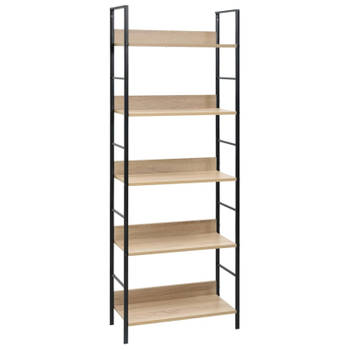 vidaXL Boekenkast 5 schappen 60x27,6x158,5 cm bewerkt hout eikenkleur