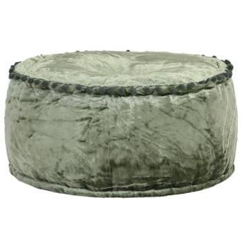 vidaXL Poef rond 40x20 cm fluweel groen