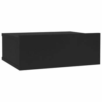 vidaXL Nachtkastje zwevend 40x30x15 cm bewerkt hout zwart