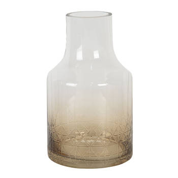 Clayre & Eef Vaas Ø 12*20 cm Glas Rond Glazen Vaas Bloempot Binnen Transparant Glazen Vaas Bloempot Binnen