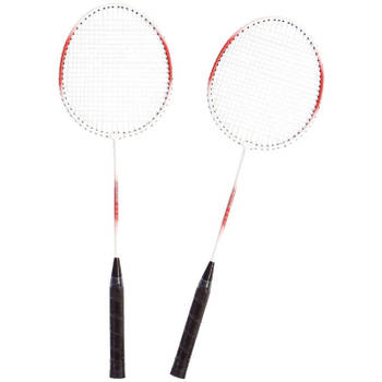 Badminton set rood/wit met 2 shuttles en opbergtas - Badmintonsets