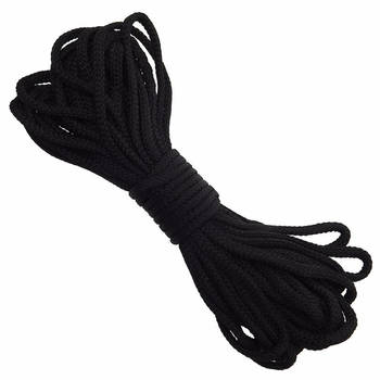 Stevig outdoor touw/koord zwart 7 mm 15 meter - Touw