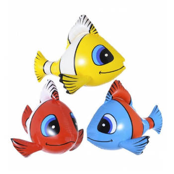 Pakket van 3x stuks tropische vissen opblaasbaar 60 cm - Opblaasfiguren