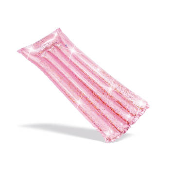 Intex luchtbed Glitter meisjes/dames vinyl 170 cm roze