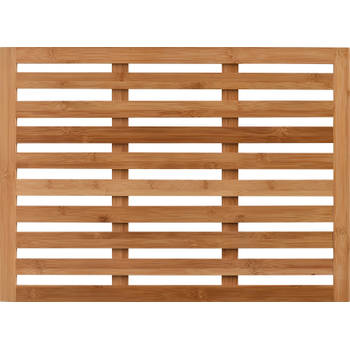 Bamboe anti-slip douchemat-badmat 62x45cm - houten voetenmat