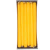 12x Lange kaarsen geel 25 cm 8 branduren dinerkaarsen/tafelkaarsen - Dinerkaarsen