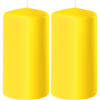 2x Kaarsen geel 6 x 12 cm 45 branduren sfeerkaarsen - Stompkaarsen