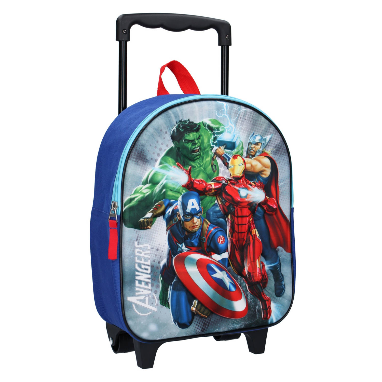Marvel trolley rugzak Avengers 3D junior 9 liter polyester blauw-rood