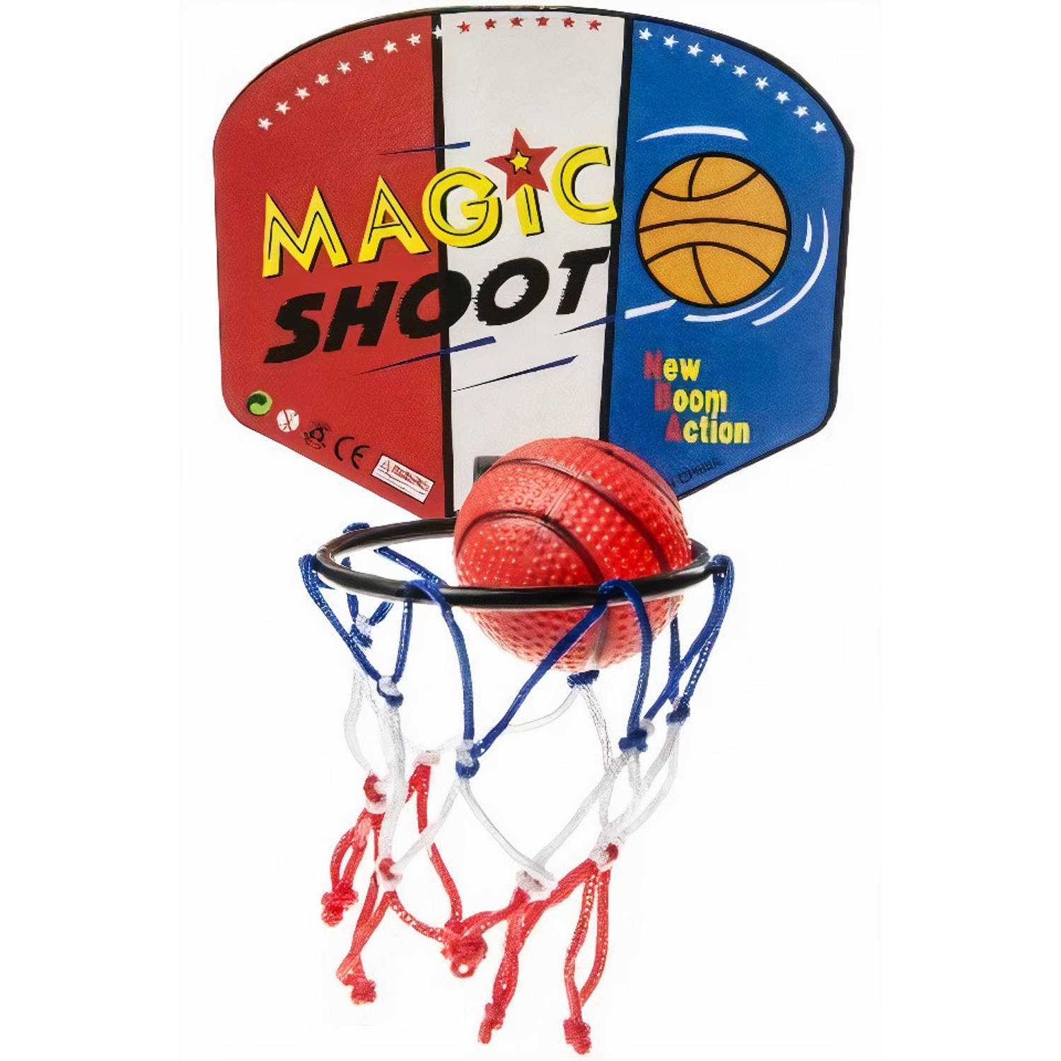 LG-Imports basketbalset 13,5 x 9 cm rood/wit/blauw 2-delig