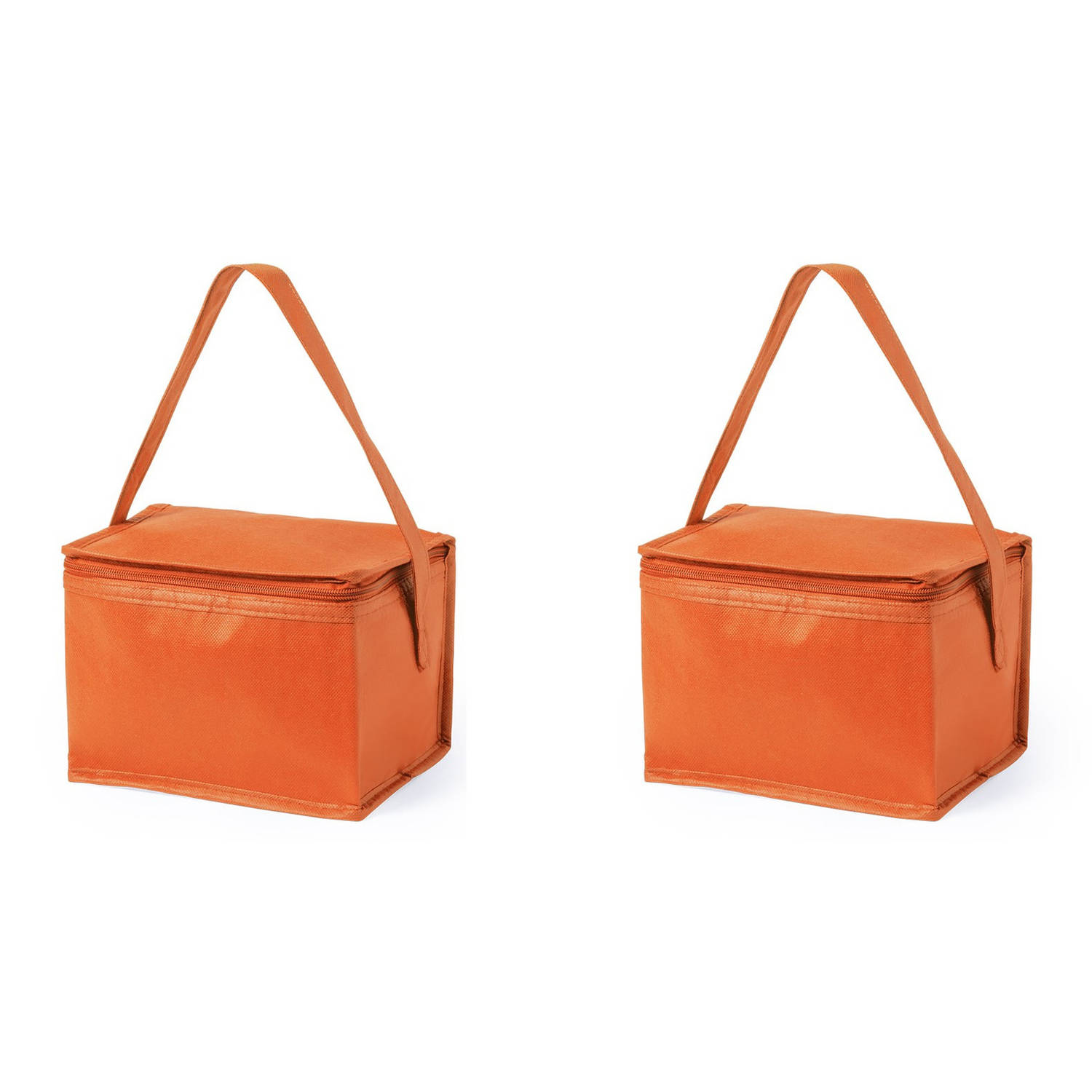 2x stuks strand sixpack mini koeltasjes oranje - Koeltas