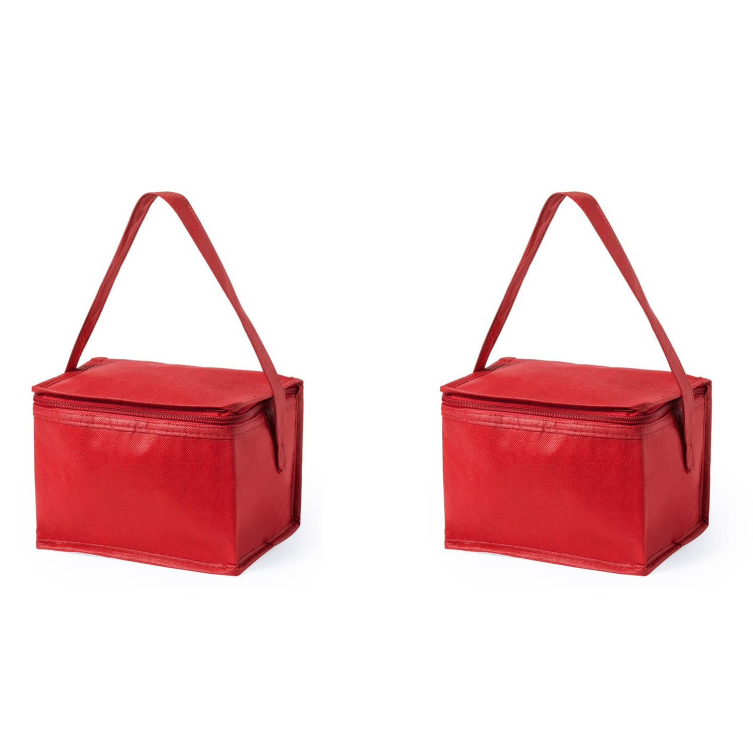 2x stuks strand sixpack mini koeltasjes rood - Koeltas