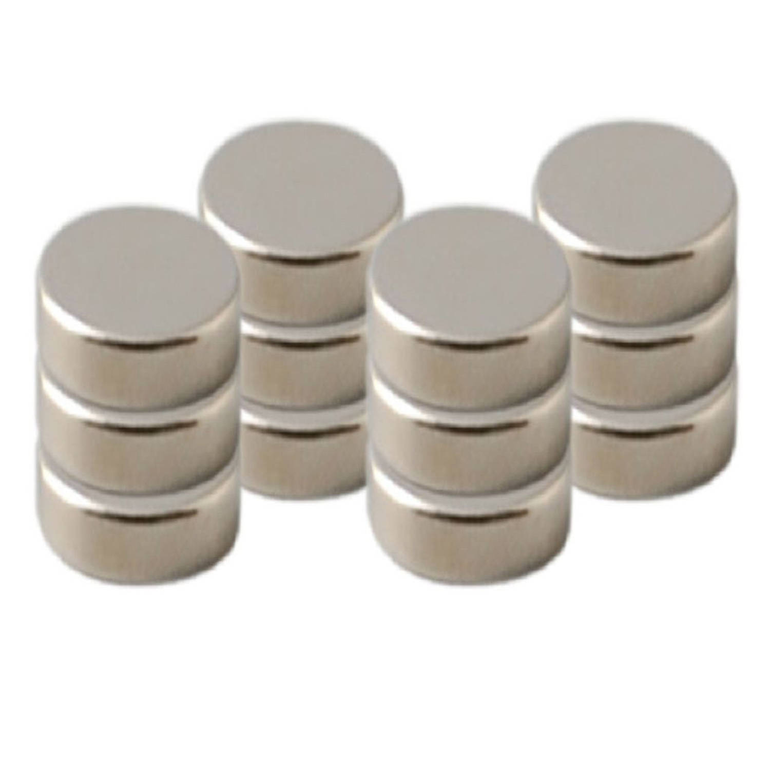 Sjah Monetair inval 24x Ronde koelkast/whiteboard magneten 8 mm zilver - Magneten | Blokker