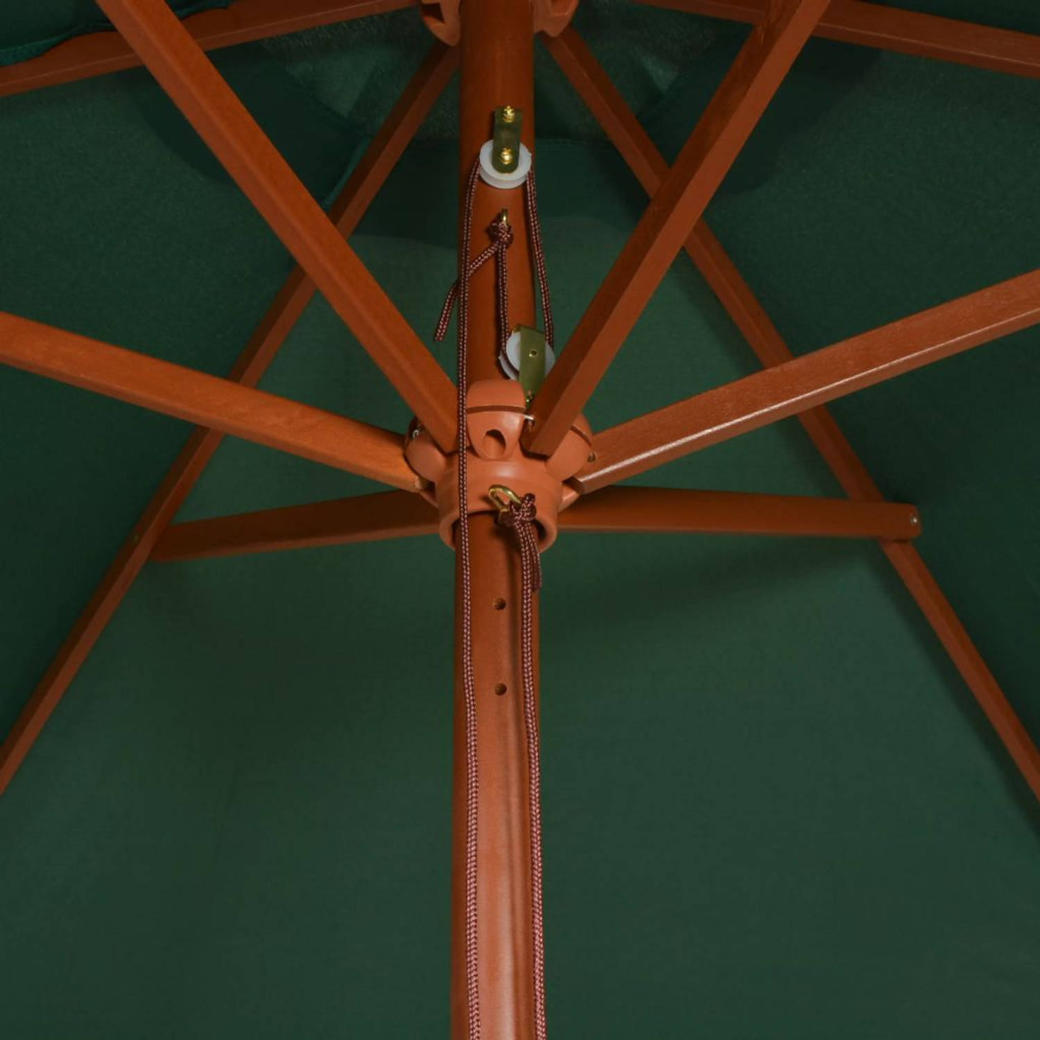 artikel Uitstroom behandeling vidaXL Parasol 270x270 cm houten paal groen | Blokker