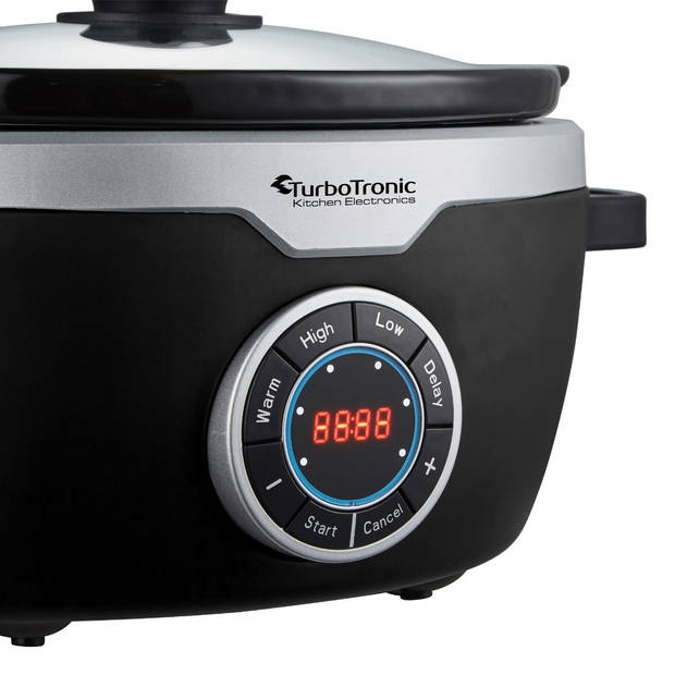 TurboTronic SC100 Digitale Slow Cooker met timer - 3.5L - 190W - Zwart