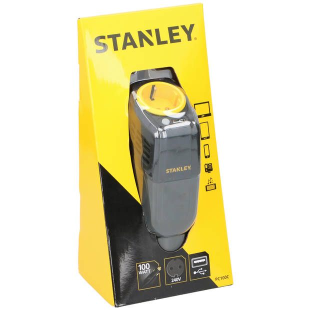 Stanley Omvormer - 12-240 V, 100 W - 1 Stopcontact - 1 USB-Poort