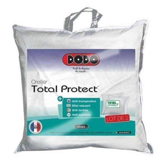 DODO Set van 2 Total Protect-kussens 65x65 cm wit