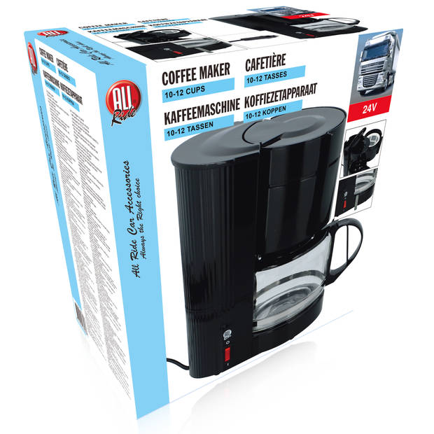 All Ride Reis Koffiezetapparaat - 24 Volt - 1 Liter - Filterkoffie - Zwart