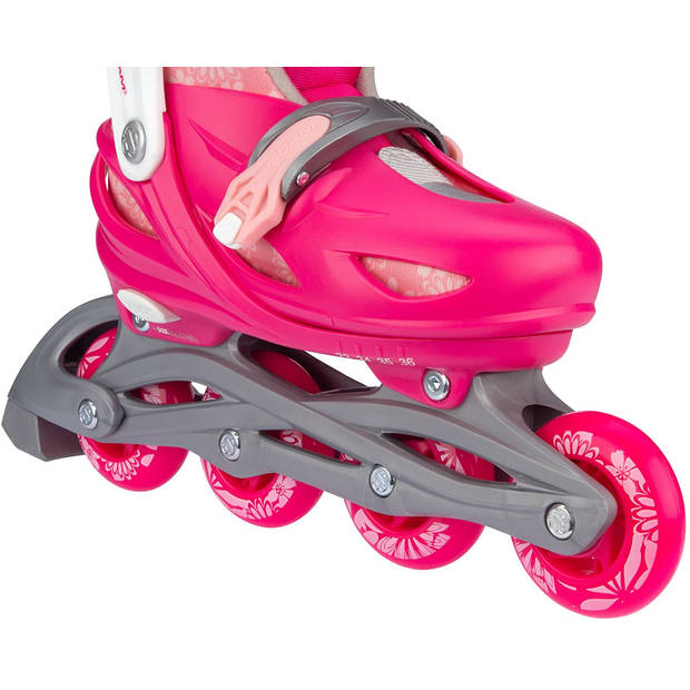 Nijdam 3-in-1 skates Floral Switch polyester roze/wit mt 29-32