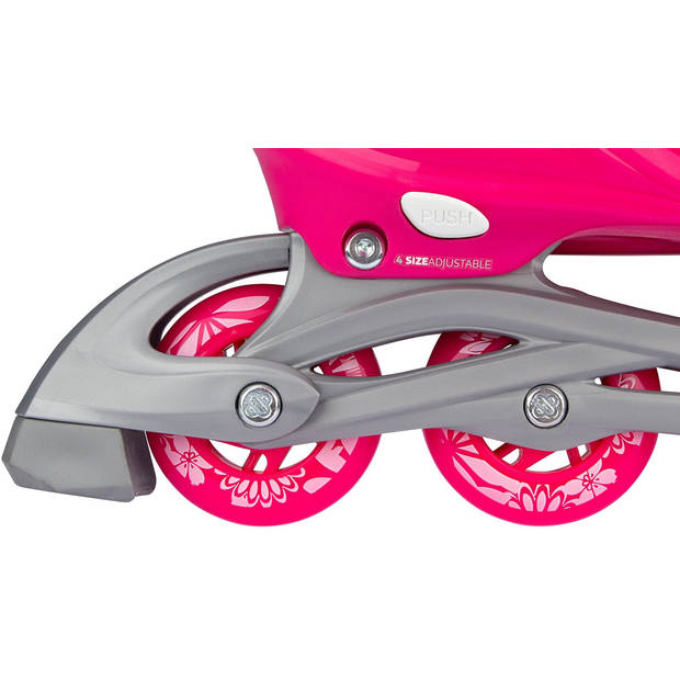Nijdam 3-in-1 skates Floral Switch polyester roze/wit mt 33-36