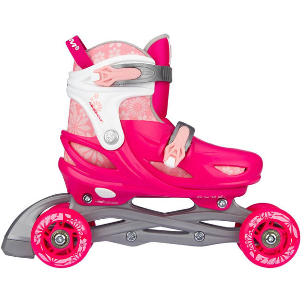 Nijdam 3-in-1 skates Floral Switch polyester roze/wit mt 25-28