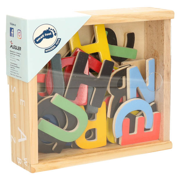 37x Gekleurde magneet letters van hout - Magneten