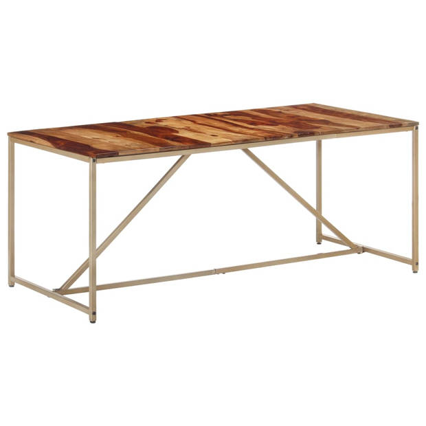 The Living Store Eettafel Industriële Stijl - Sheeshamhout - 180x90x76cm