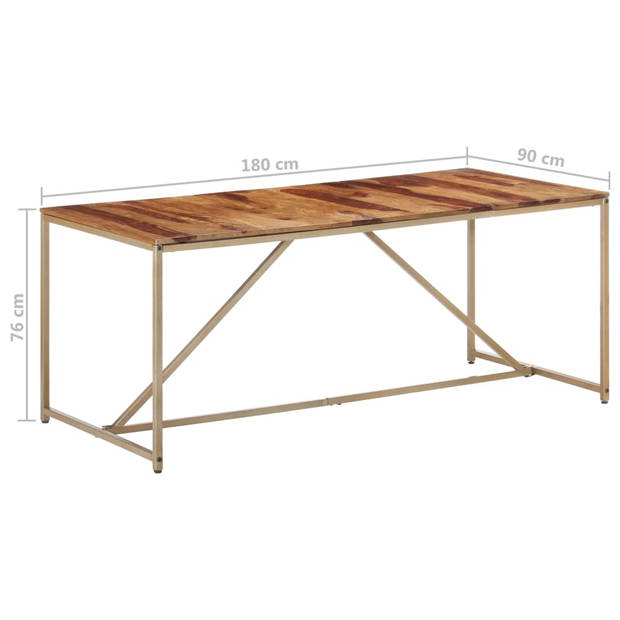 vidaXL Eettafel 180x90x76 cm massief hout